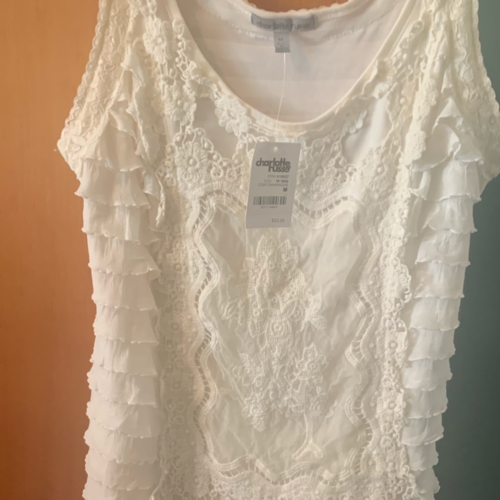 Size medium white lace tank top